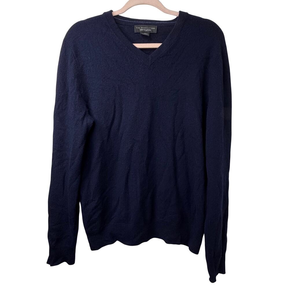 Sm Mens Bloomingdales Cashmere Sweater Navy Blue Luxury Elevated Old Money Cozy